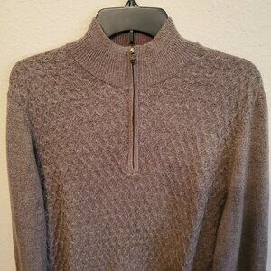 Joseph Abboud  Wool blend Mock neck long sleeve zip up sweeter Size XL.